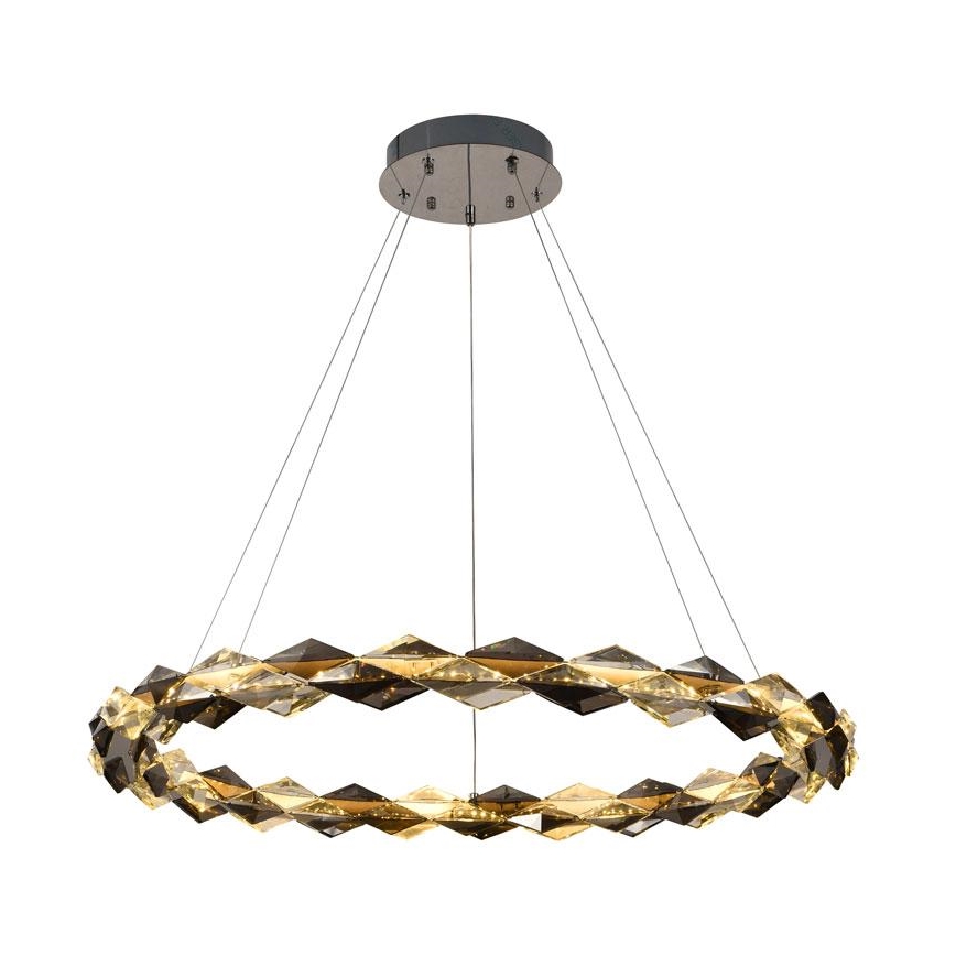 LED Dimmable crystal chandelier on a string LED/55W/230V 3000-6500K shiny chrome + remote control