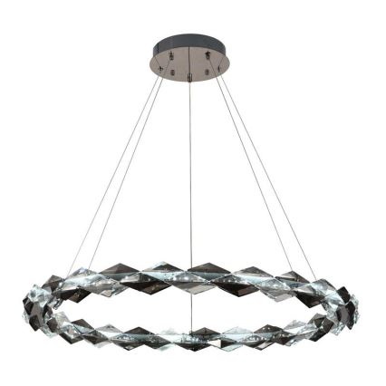 LED Dimmable crystal chandelier on a string LED/55W/230V 3000-6500K shiny chrome + remote control