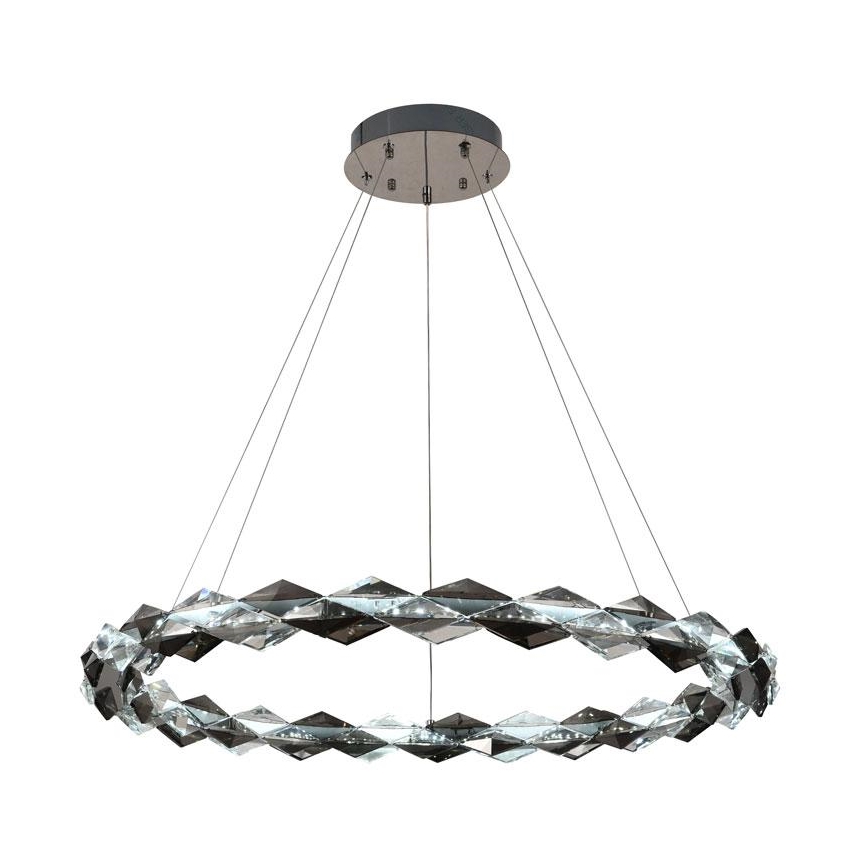 LED Dimmable crystal chandelier on a string LED/55W/230V 3000-6500K shiny chrome + remote control