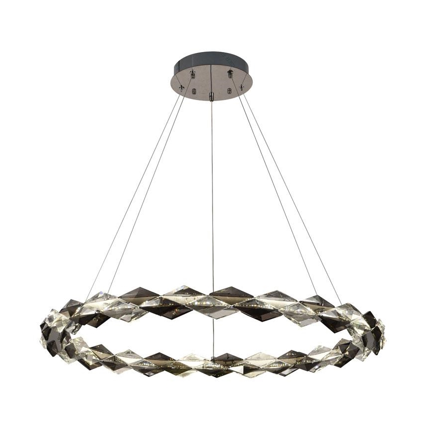 LED Dimmable crystal chandelier on a string LED/55W/230V 3000-6500K shiny chrome + remote control