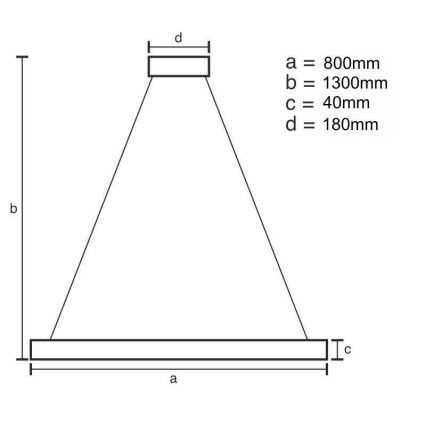 LED Dimmable chandelier on a string LED/55W/230V 3000-6500K gold + remote control