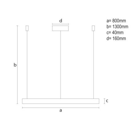 LED Dimmable chandelier on a string LED/55W/230V 3000-6500K d. 80 cm + remote control