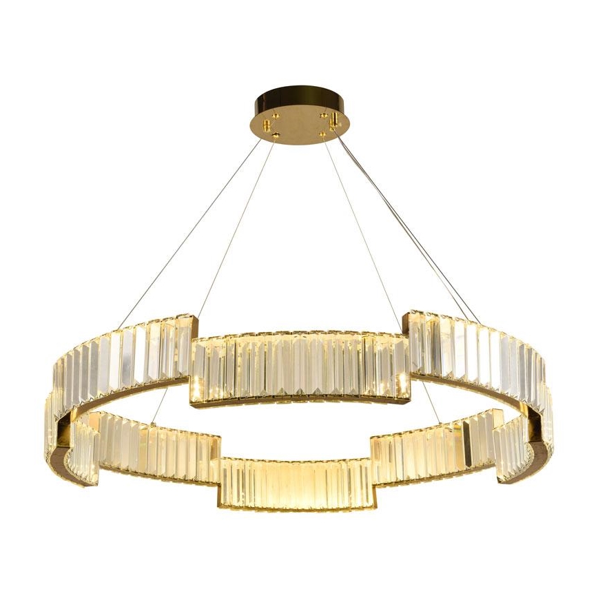 LED Dimmable crystal chandelier on a string LED/60W/230V 3000-6500K gold + remote control
