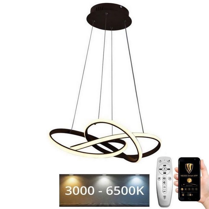 LED Dimmable chandelier on a string LED/65W/230V 3000-6500K brown + remote control