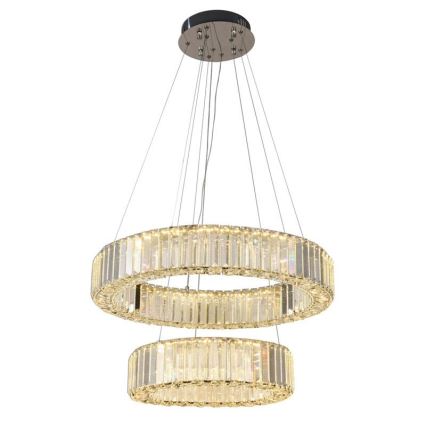 LED Dimmable crystal chandelier on a string LED/65W/230V 3000-6500K shiny chrome + remote control