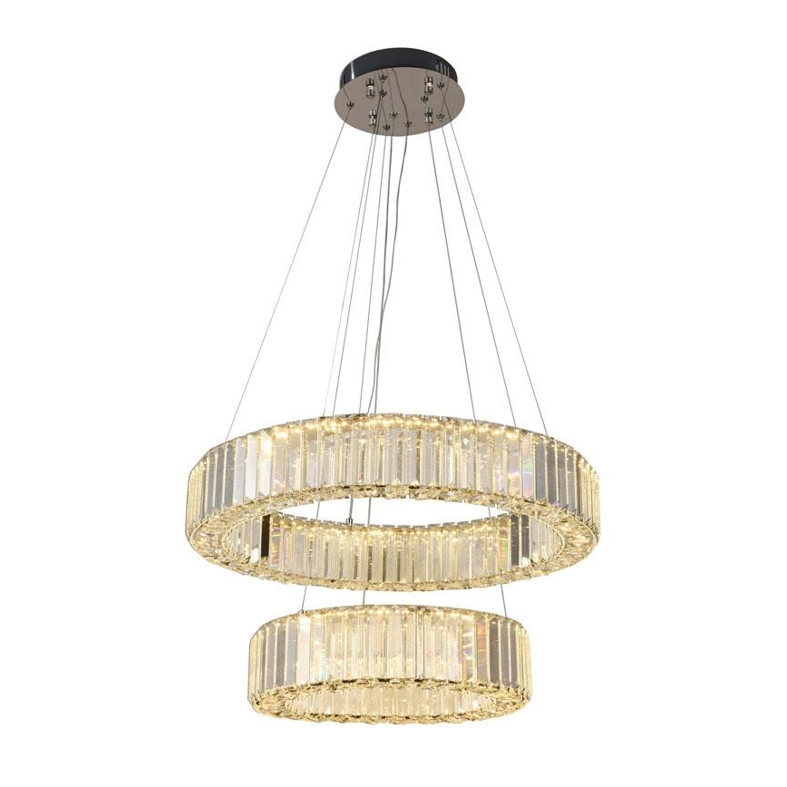 LED Dimmable crystal chandelier on a string LED/65W/230V 3000-6500K shiny chrome + remote control