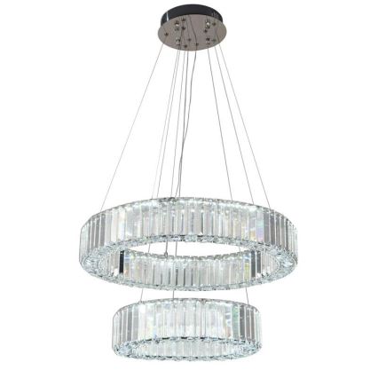 LED Dimmable crystal chandelier on a string LED/65W/230V 3000-6500K shiny chrome + remote control