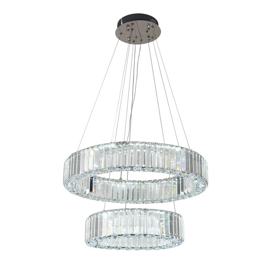 LED Dimmable crystal chandelier on a string LED/65W/230V 3000-6500K shiny chrome + remote control