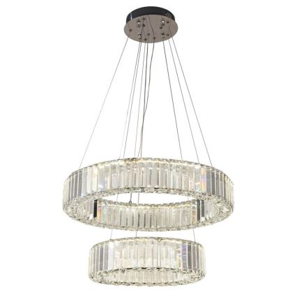 LED Dimmable crystal chandelier on a string LED/65W/230V 3000-6500K shiny chrome + remote control