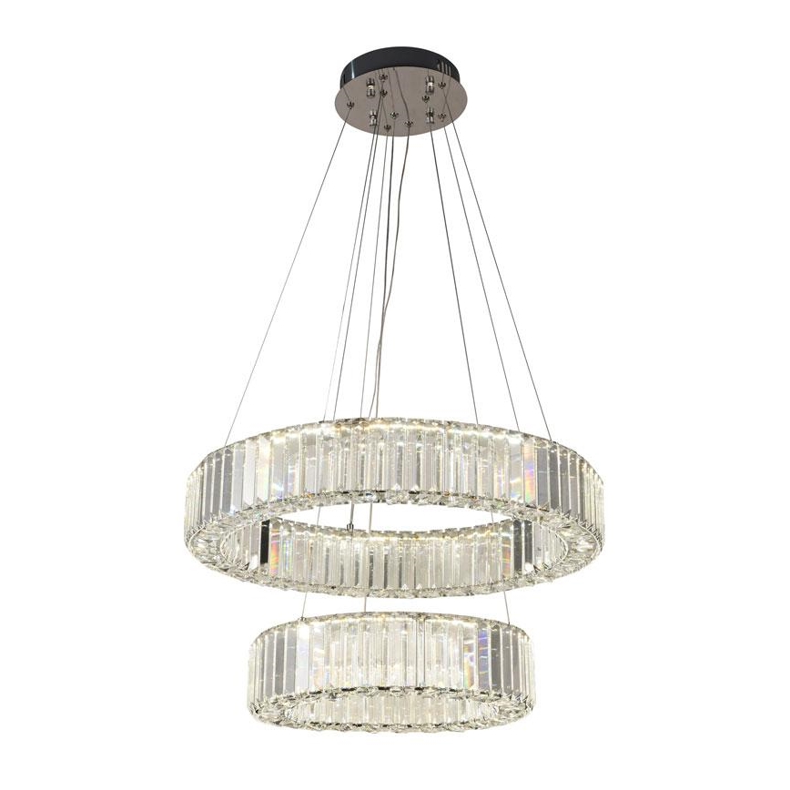 LED Dimmable crystal chandelier on a string LED/65W/230V 3000-6500K shiny chrome + remote control