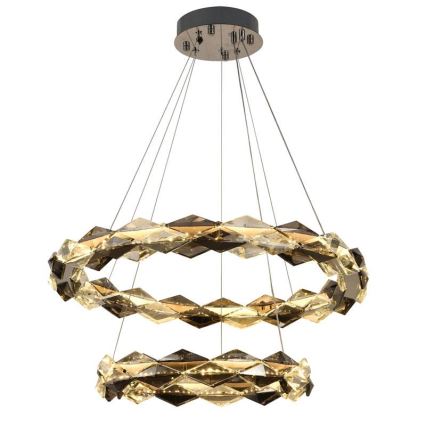LED Dimmable crystal chandelier on a string LED/65W/230V 3000-6500K shiny chrome + remote control