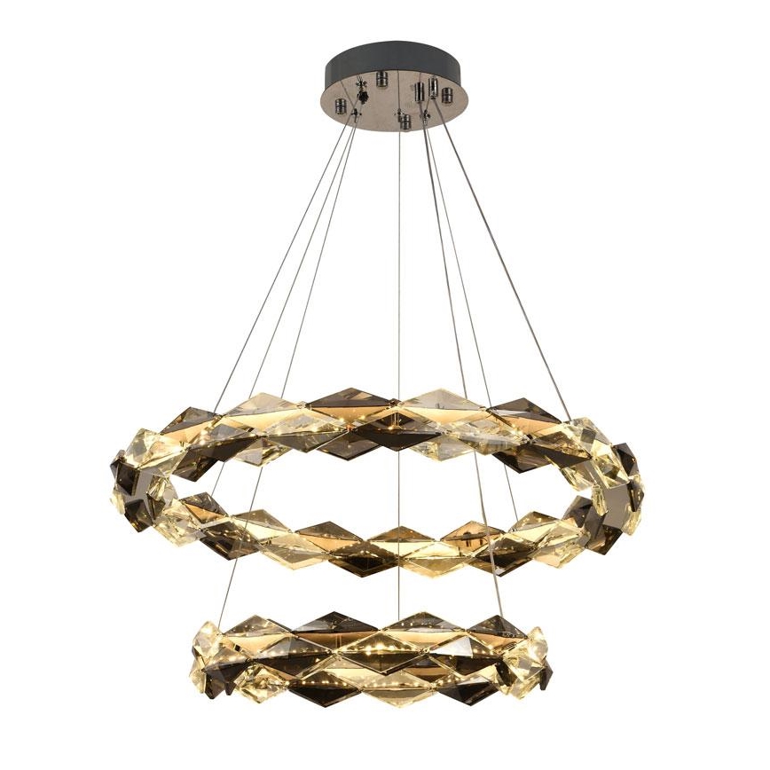 LED Dimmable crystal chandelier on a string LED/65W/230V 3000-6500K shiny chrome + remote control