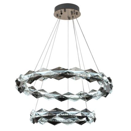 LED Dimmable crystal chandelier on a string LED/65W/230V 3000-6500K shiny chrome + remote control