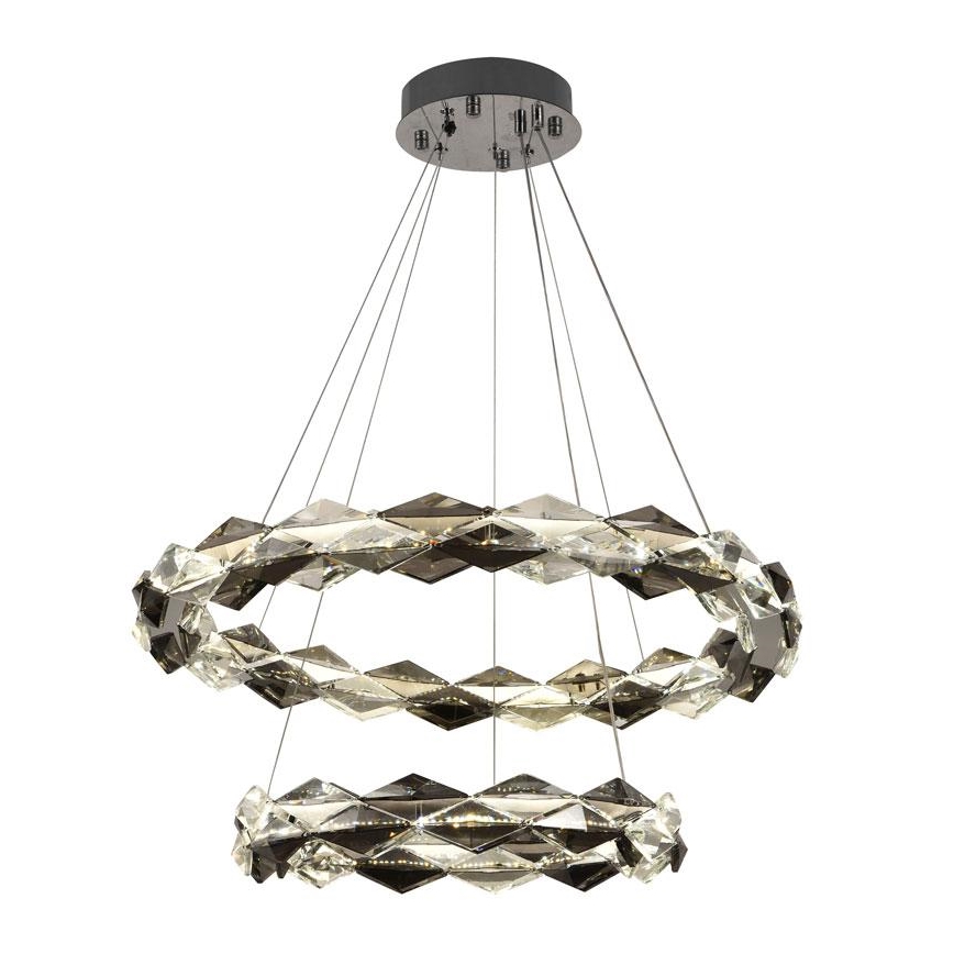 LED Dimmable crystal chandelier on a string LED/65W/230V 3000-6500K shiny chrome + remote control