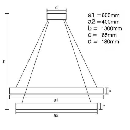 LED Dimmable crystal chandelier on a string LED/65W/230V 3000-6500K shiny chrome + remote control
