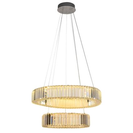 LED Dimmable crystal chandelier on a string LED/65W/230V 3000-6500K shiny chrome + remote control