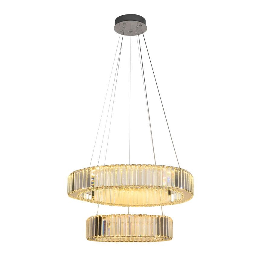 LED Dimmable crystal chandelier on a string LED/65W/230V 3000-6500K shiny chrome + remote control