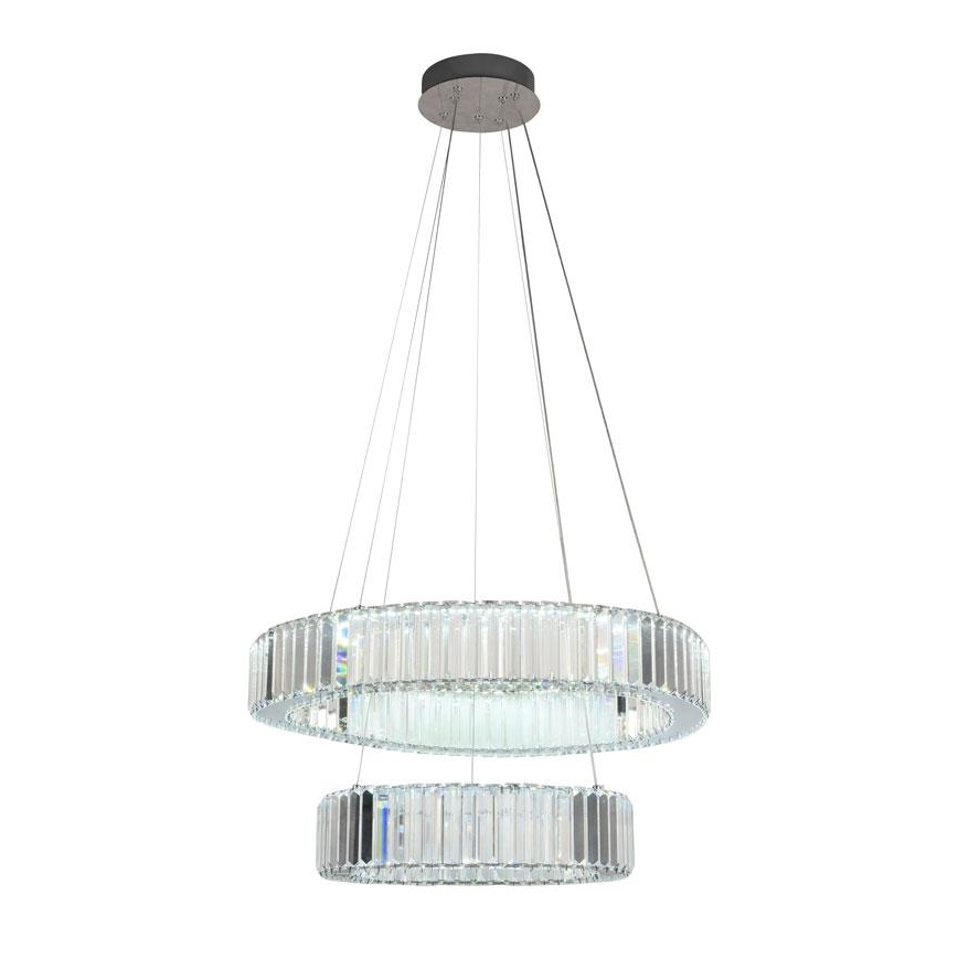 LED Dimmable crystal chandelier on a string LED/65W/230V 3000-6500K shiny chrome + remote control