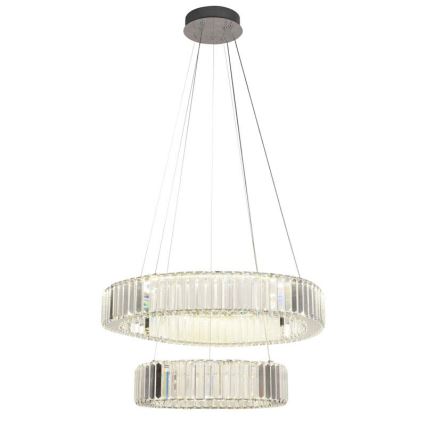LED Dimmable crystal chandelier on a string LED/65W/230V 3000-6500K shiny chrome + remote control