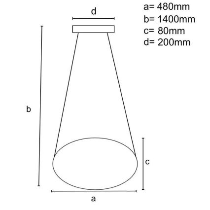 LED Dimmable chandelier on a string LED/65W/230V 3000-6500K d. 48 cm gold + remote control