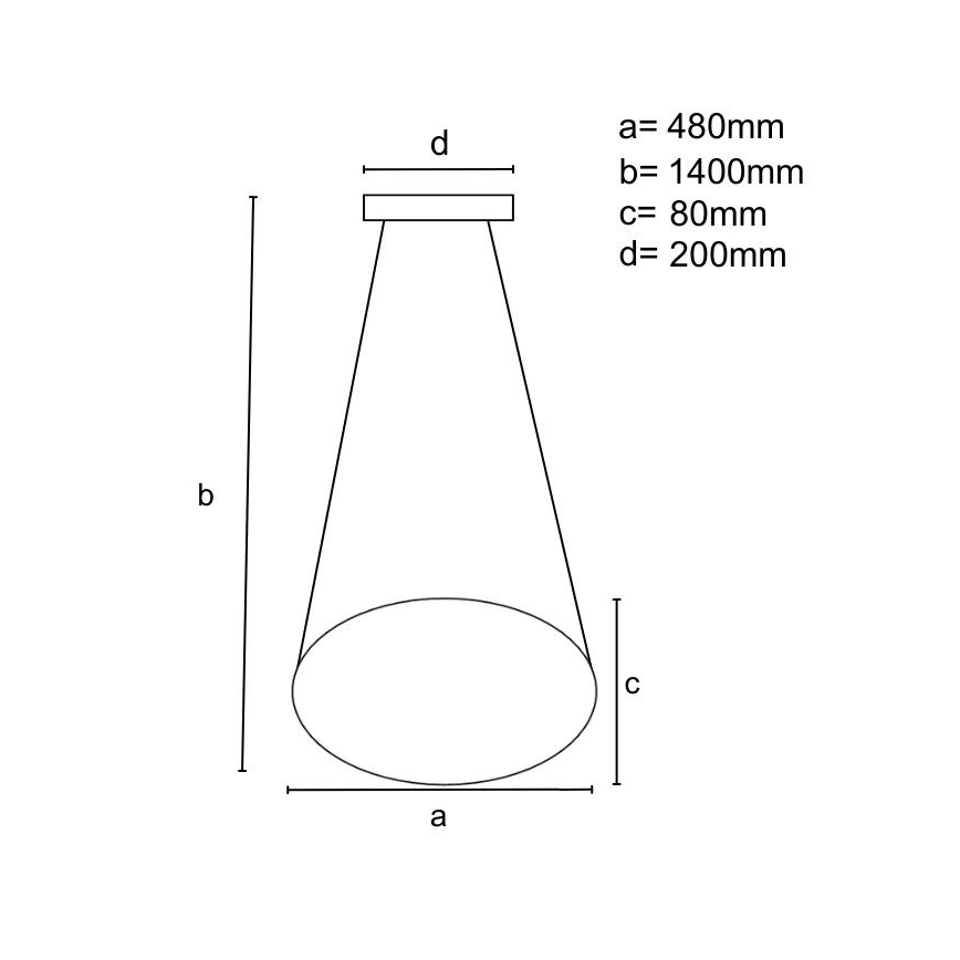 LED Dimmable chandelier on a string LED/65W/230V 3000-6500K d. 48 cm gold + remote control