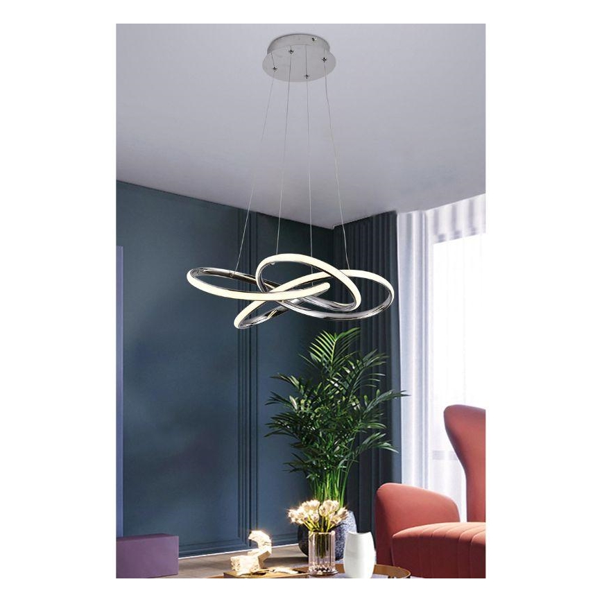 LED Dimmable chandelier on a string LED/65W/230V 3000-6500K d. 48 cm grey + remote control