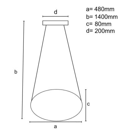 LED Dimmable chandelier on a string LED/65W/230V 3000-6500K d. 48 cm grey + remote control