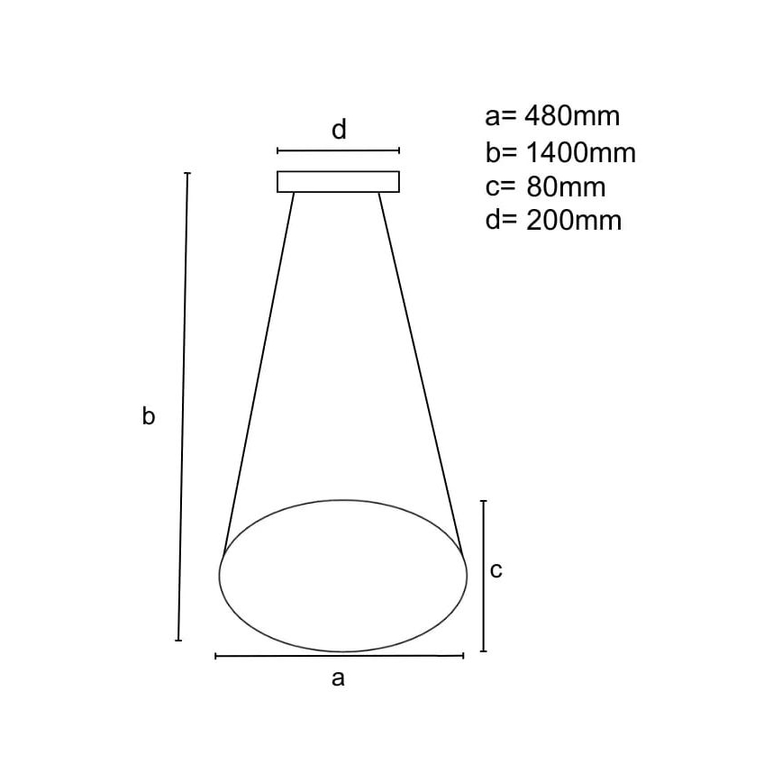 LED Dimmable chandelier on a string LED/65W/230V 3000-6500K d. 48 cm grey + remote control