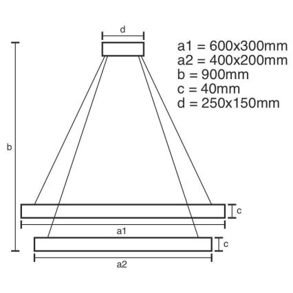 LED Dimmable chandelier on a string LED/65W/230V 3000-6500K + remote control