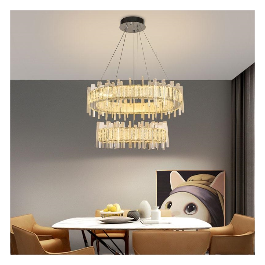 LED Dimmable crystal chandelier on a string LED/65W/230V 3000-6500K + remote control