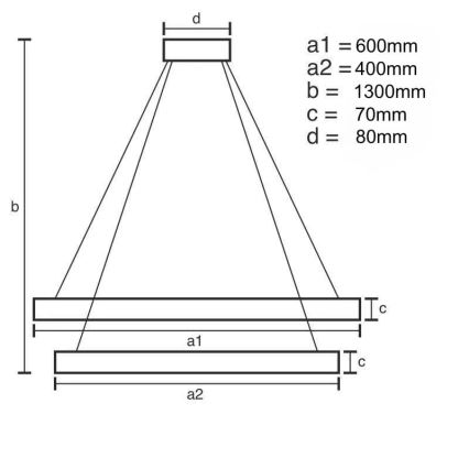 LED Dimmable crystal chandelier on a string LED/65W/230V 3000-6500K + remote control