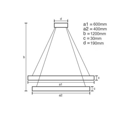 LED Dimmable chandelier on a string LED/65W/230V 3000-6500K + remote control