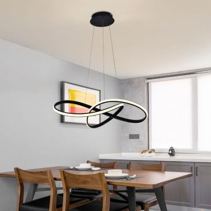 LED Dimmable chandelier on a string LED/70W/230V 3000-6500K d. 60 cm black + remote control
