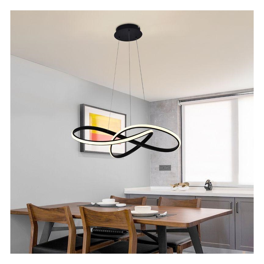 LED Dimmable chandelier on a string LED/70W/230V 3000-6500K d. 60 cm black + remote control