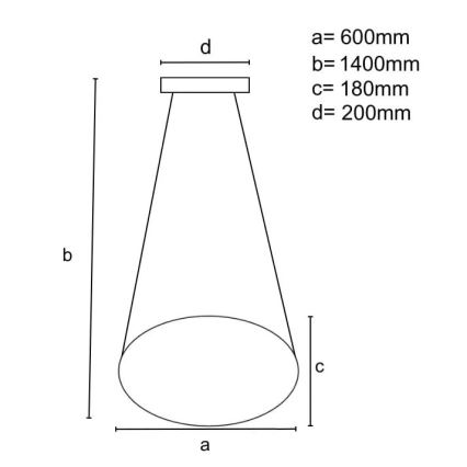 LED Dimmable chandelier on a string LED/70W/230V 3000-6500K d. 60 cm black + remote control