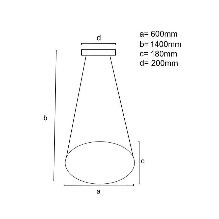 LED Dimmable chandelier on a string LED/70W/230V 3000-6500K d. 60 cm black + remote control