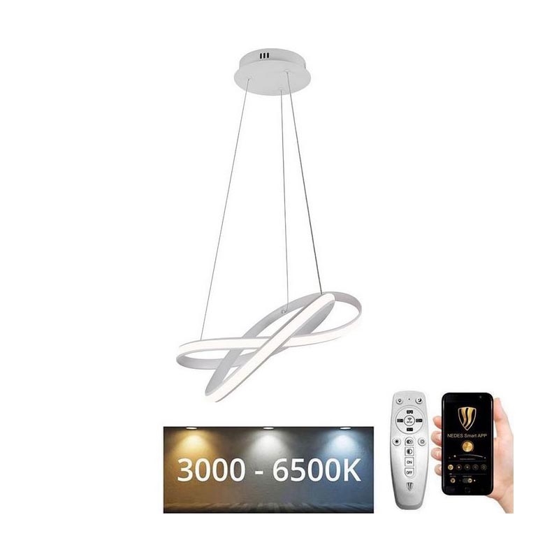 LED Dimmable chandelier on a string LED/70W/230V 3000-6500K d. 55 cm white + remote control