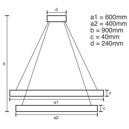 LED Dimmable chandelier on a string LED/70W/230V 3000-6500K + remote control