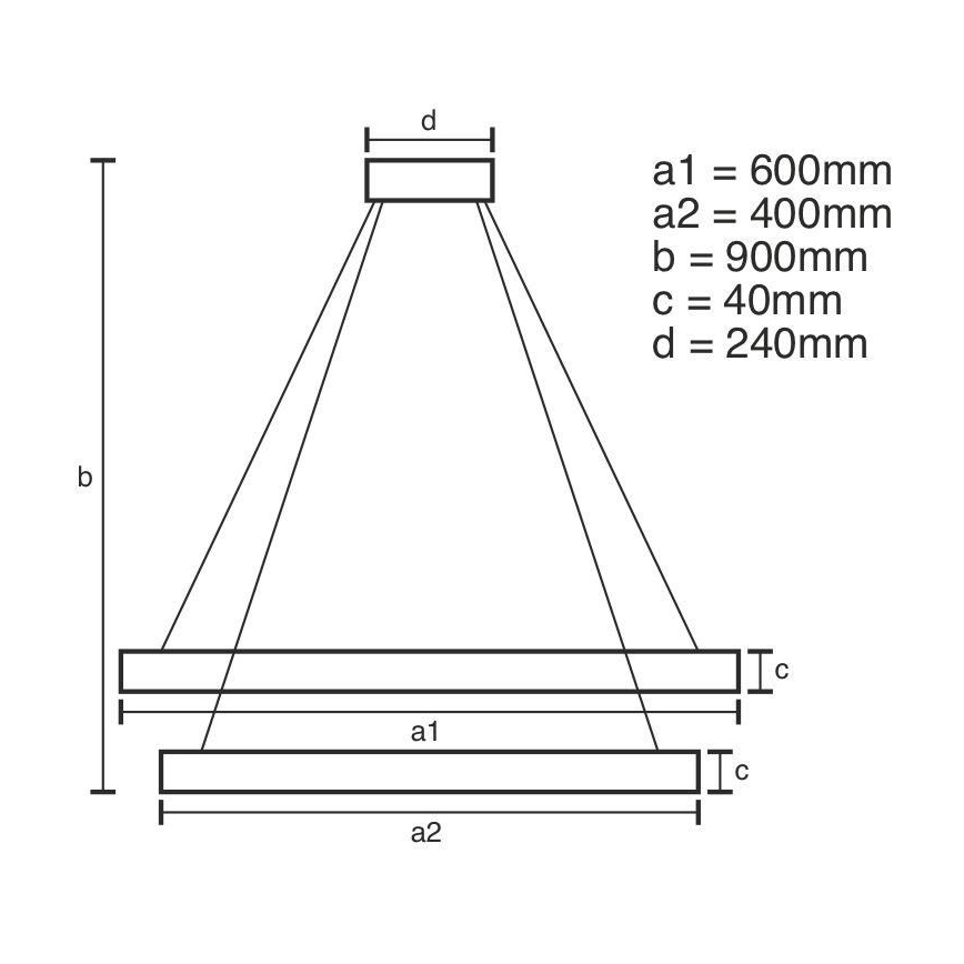 LED Dimmable chandelier on a string LED/70W/230V 3000-6500K + remote control