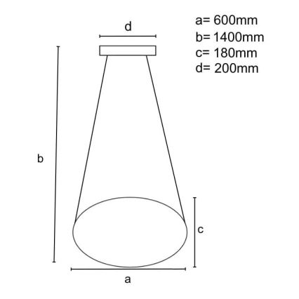 LED Dimmable chandelier on a string LED/70W/230V 3000-6500K d. 60 cm + remote control