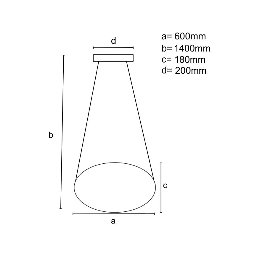 LED Dimmable chandelier on a string LED/70W/230V 3000-6500K d. 60 cm + remote control