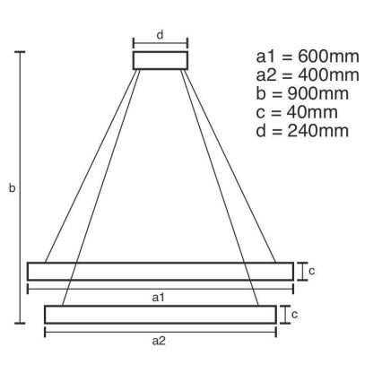 LED Dimmable chandelier on a string LED/70W/230V 3000-6500K + remote control