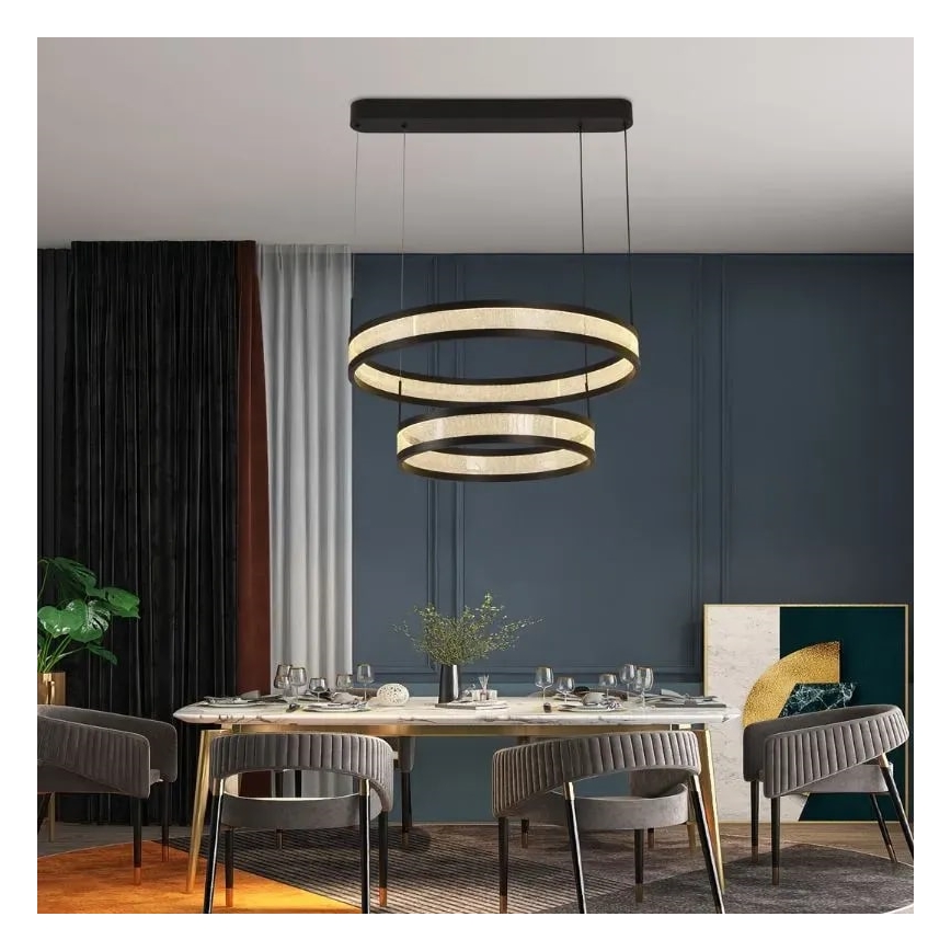 LED Dimmable chandelier on a string LED/70W/230V 3000-6500K black + remote control