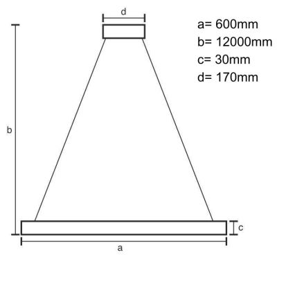 LED Dimmable chandelier on a string LED/75W/230V 3000-6500K + remote control