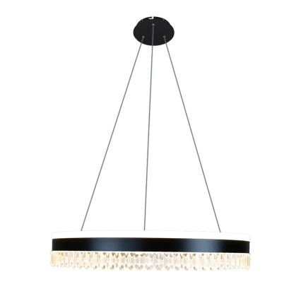 LED Dimmable crystal chandelier on a string LED/80W/230V 3000-6500K black + remote control
