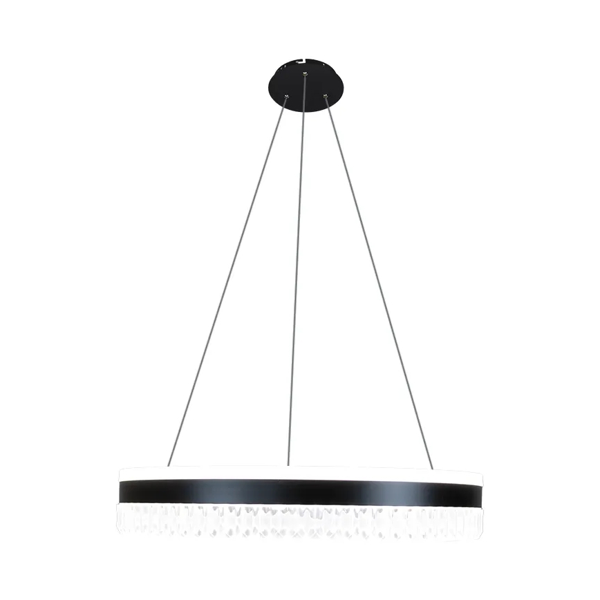 LED Dimmable crystal chandelier on a string LED/80W/230V 3000-6500K black + remote control
