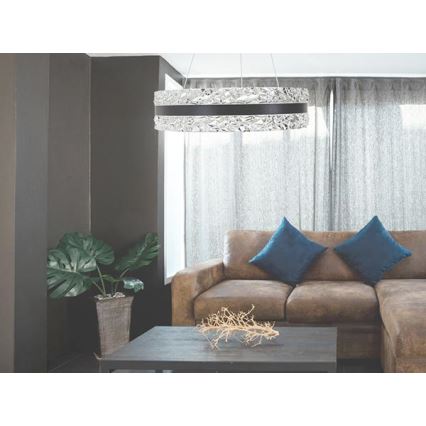 LED Dimmable crystal chandelier on a string LED/80W/230V 3000-6500K black + remote control