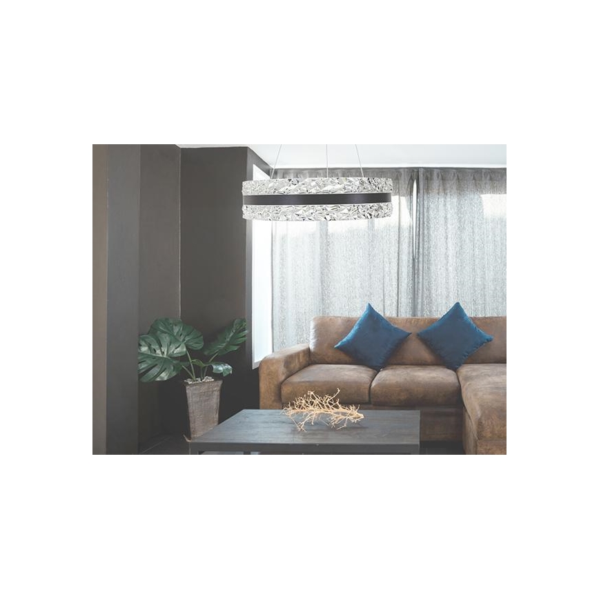 LED Dimmable crystal chandelier on a string LED/80W/230V 3000-6500K black + remote control