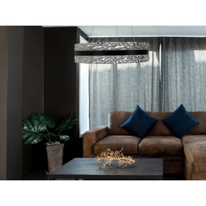 LED Dimmable crystal chandelier on a string LED/80W/230V 3000-6500K black + remote control