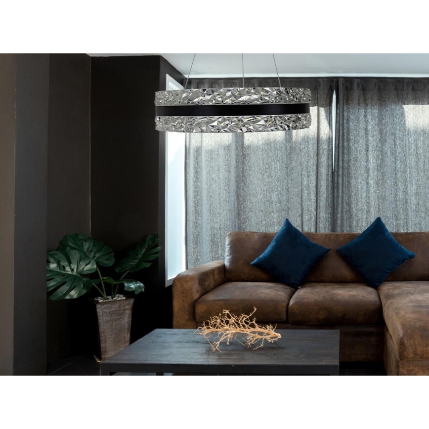 LED Dimmable crystal chandelier on a string LED/80W/230V 3000-6500K black + remote control